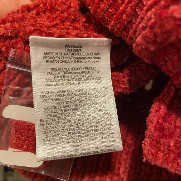 BCBG Women's Cardigan Red Sweater See through Cozy New size small - Picture 12 of 13